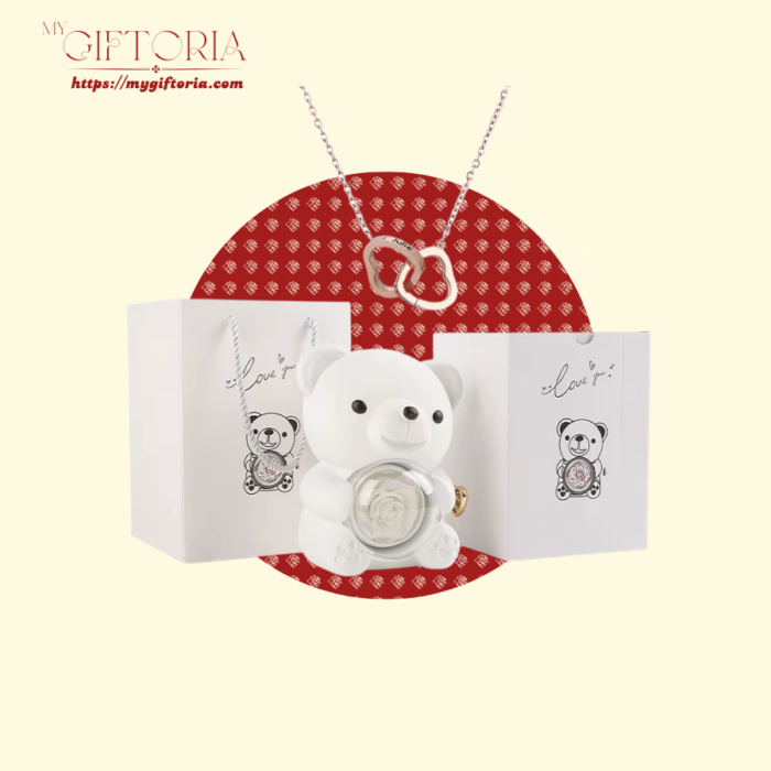 Rose Beary With Double Heart Necklace - Image 11