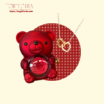 Rose Beary - Eternal rose teddy bear with necklace